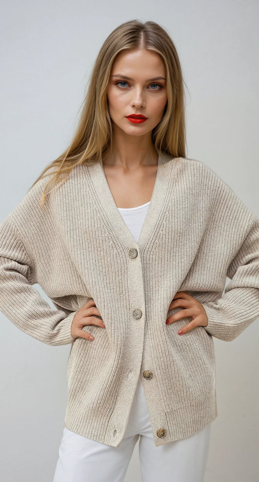 Cardigan Femme | Maille Douce Oversize | Parfait pour Automne, Cocooning ou Tenue Casual Chic