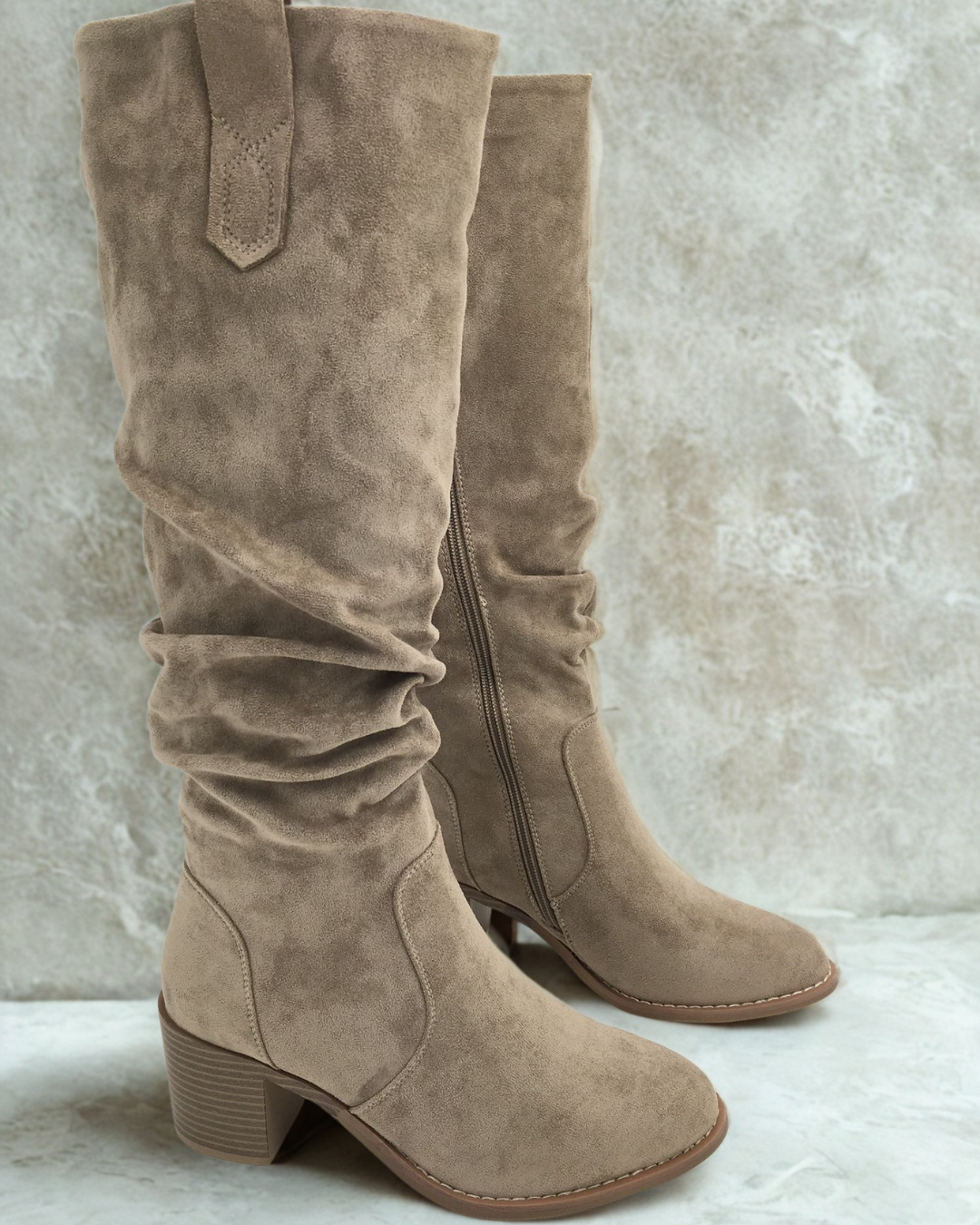 Bottes Femme | Hautes Effet Suédine | Parfaites pour Automne, Look Bohème ou Tenue de Mi-Saison