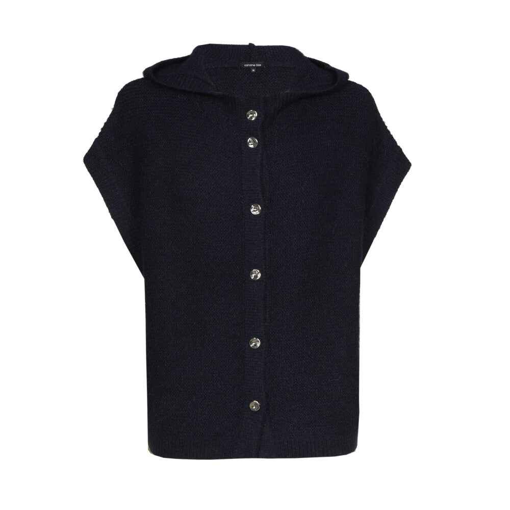 Cape Maille Boutonnée | Sans Manches avec Capuche | Idéale pour la Mi-Saison