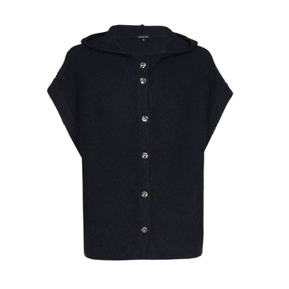 Cape Maille Boutonnée | Sans Manches avec Capuche | Idéale pour la Mi-Saison