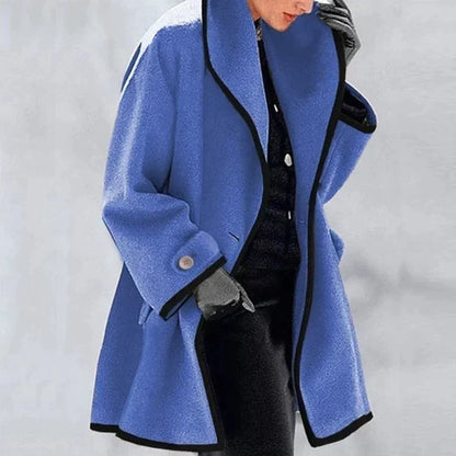 Manteau Femme | Coupe Ample Et Élégante | Violet Avec Finitions Contrastées Pour L’Hiver