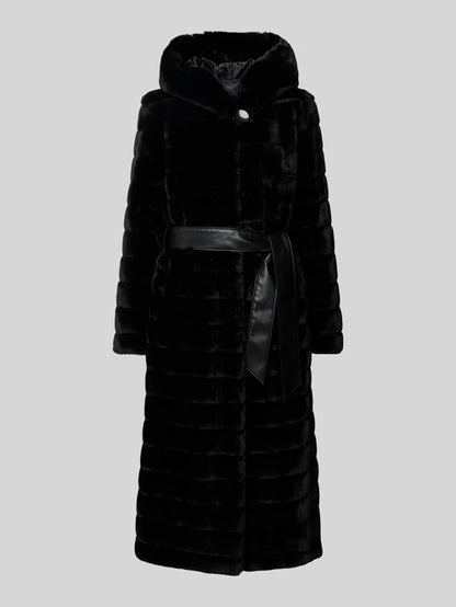 Veste Femme | Longue En Fausse Fourrure | Ceinturée Et Élégante Pour L’Hiver