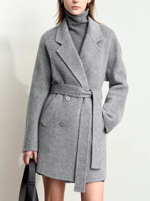 Manteau Femme | Laine Et Alpaga Premium | Élégant Et Court Pour Hiver Chic