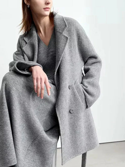 Manteau Femme | Laine Et Alpaga Premium | Élégant Et Court Pour Hiver Chic