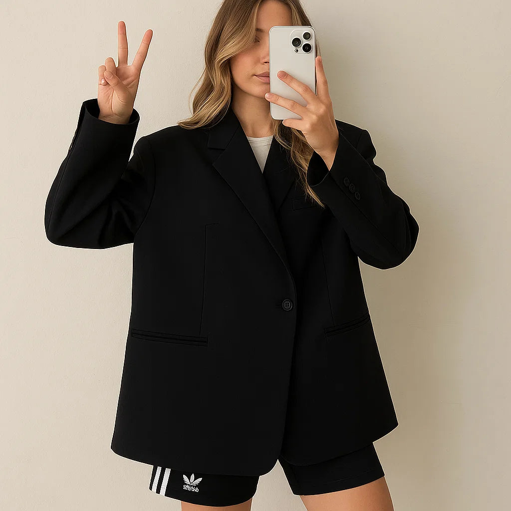 Blazer Femme | Oversize Structuré | Parfait pour Look Street Chic ou Tenue Tendance d’Automne