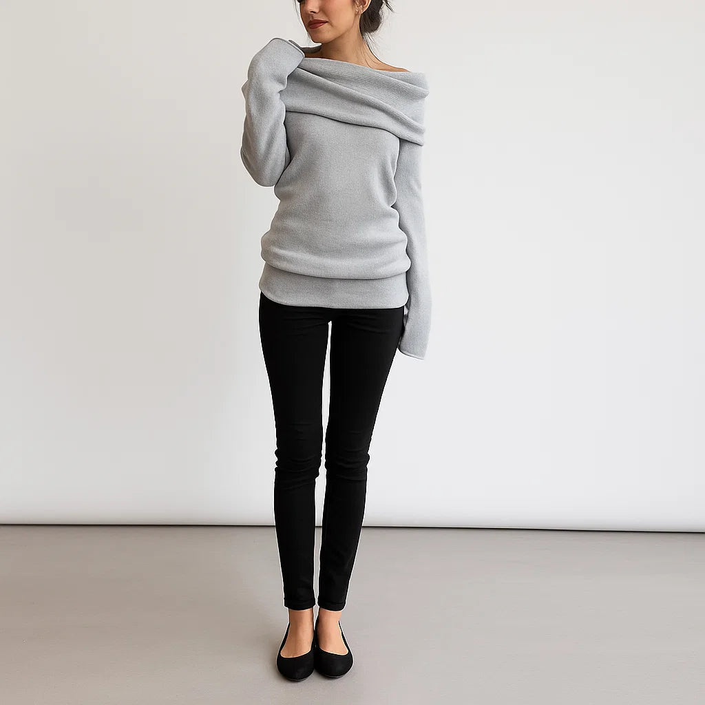 Pull Femme | Col Bateau | Élégant et Confortable pour Automne-Hiver