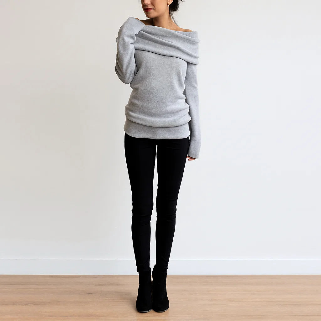 Pull Femme | Col Bateau | Élégant et Confortable pour Automne-Hiver