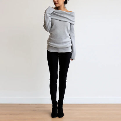 Pull Femme | Col Bateau | Élégant et Confortable pour Automne-Hiver