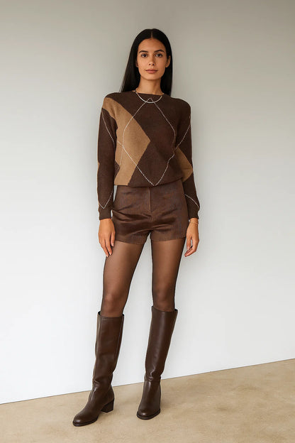 Pull Femme Losanges | Laine & Mohair | Élégant, Chaud et Tendance