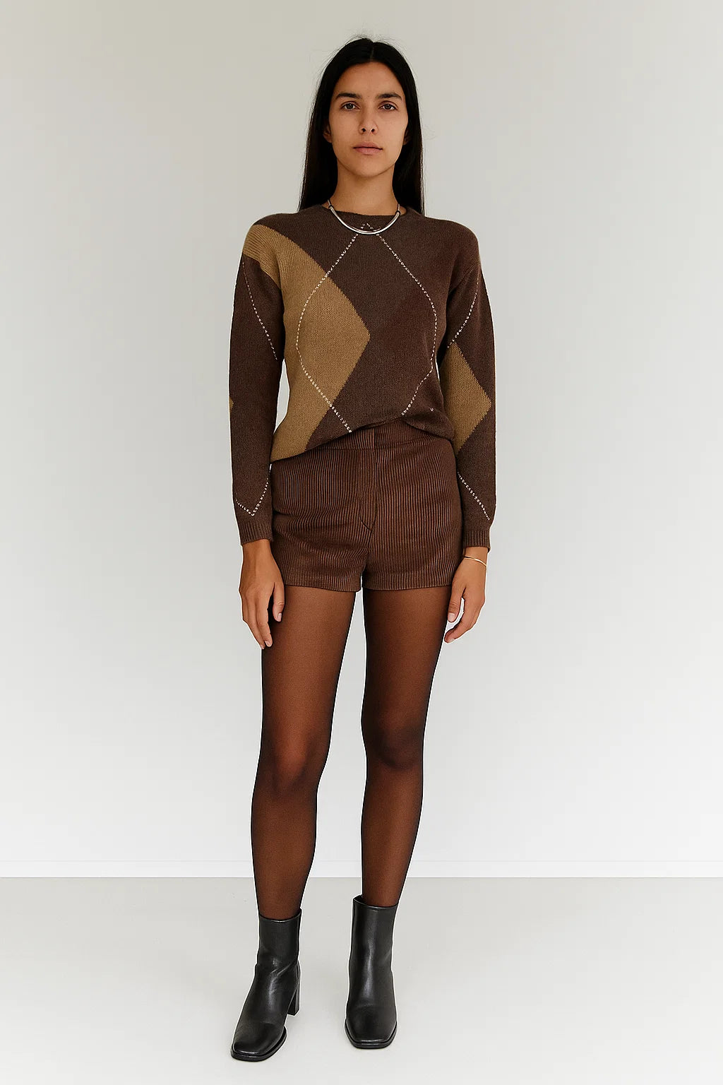 Pull Femme Losanges | Laine & Mohair | Élégant, Chaud et Tendance