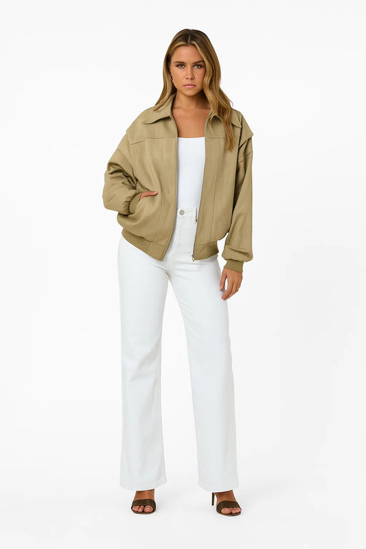 Veste Femme Beige | Coupe Oversize | Chic, Confortable et Légère pour le Printemps