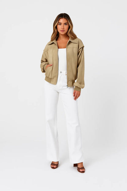 Veste Femme Beige | Coupe Oversize | Chic, Confortable et Légère pour le Printemps