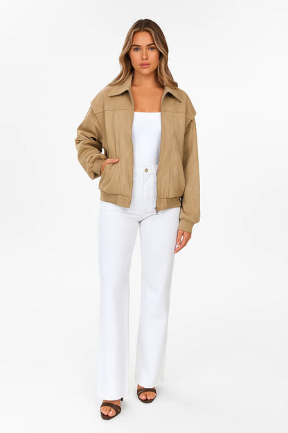 Veste Femme Beige | Coupe Oversize | Chic, Confortable et Légère pour le Printemps