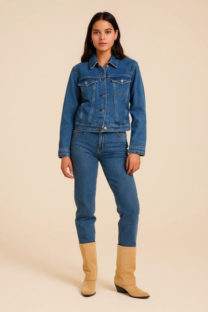 Bottes Femme | Suède Beige | Style Western | Talon Bas Confortable