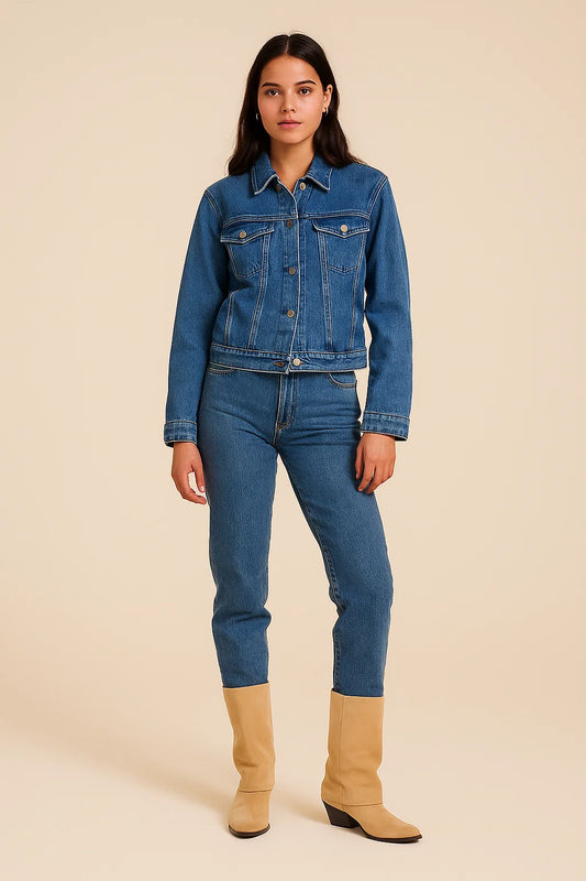 Bottes Femme | Suède Beige | Style Western | Talon Bas Confortable