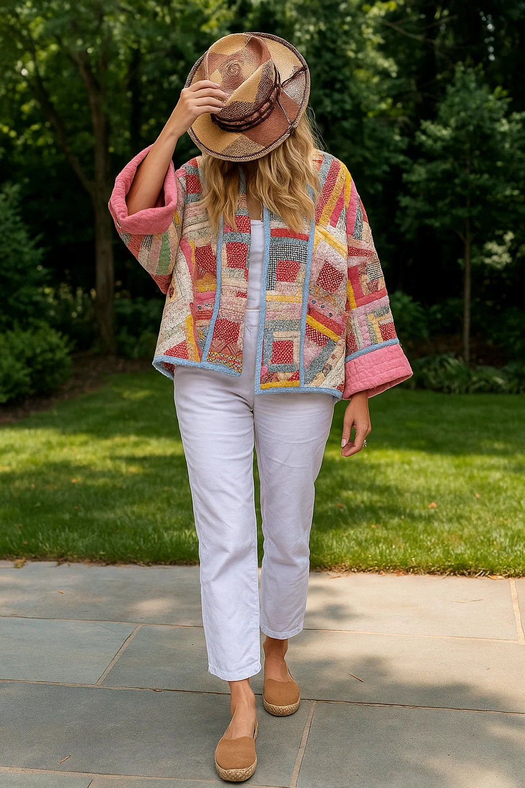 Veste Femme | Patchwork Coloré | Coton Doux Mi-Saison | Style Bohème Oversize