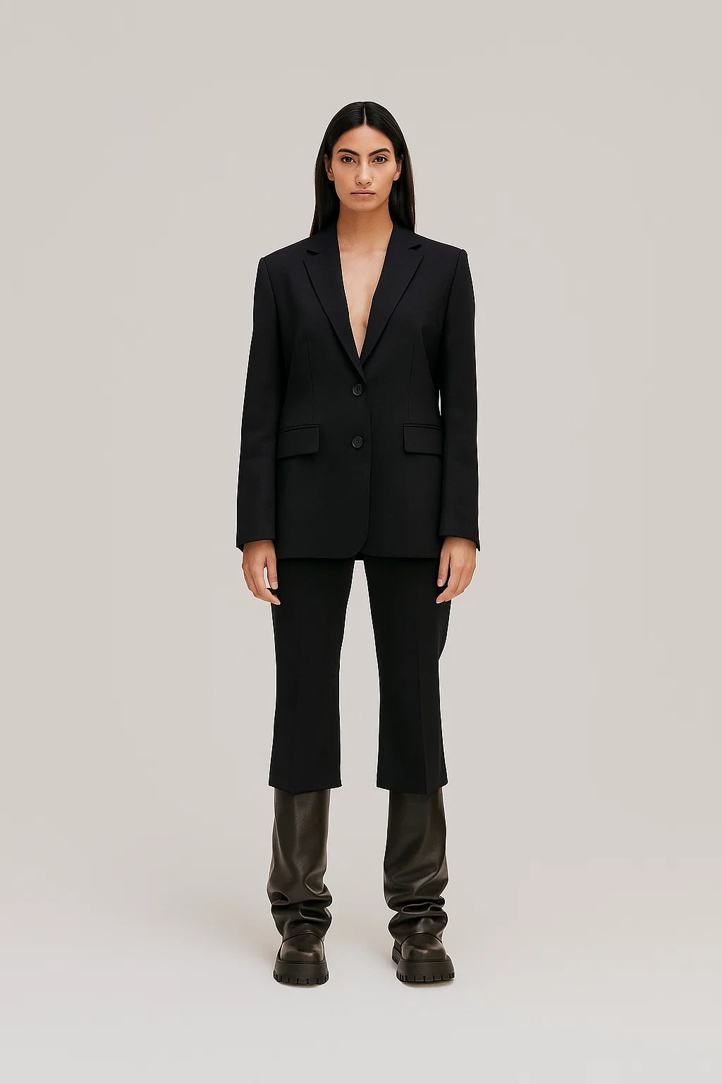 Bottes Femme | Cuir Action | Noires Mi-mollet | Style Urbain Chunky