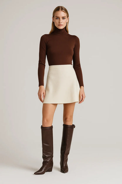 Bottes Femme | Marron Foncé | Imitation Cuir | Élégantes & Confortables