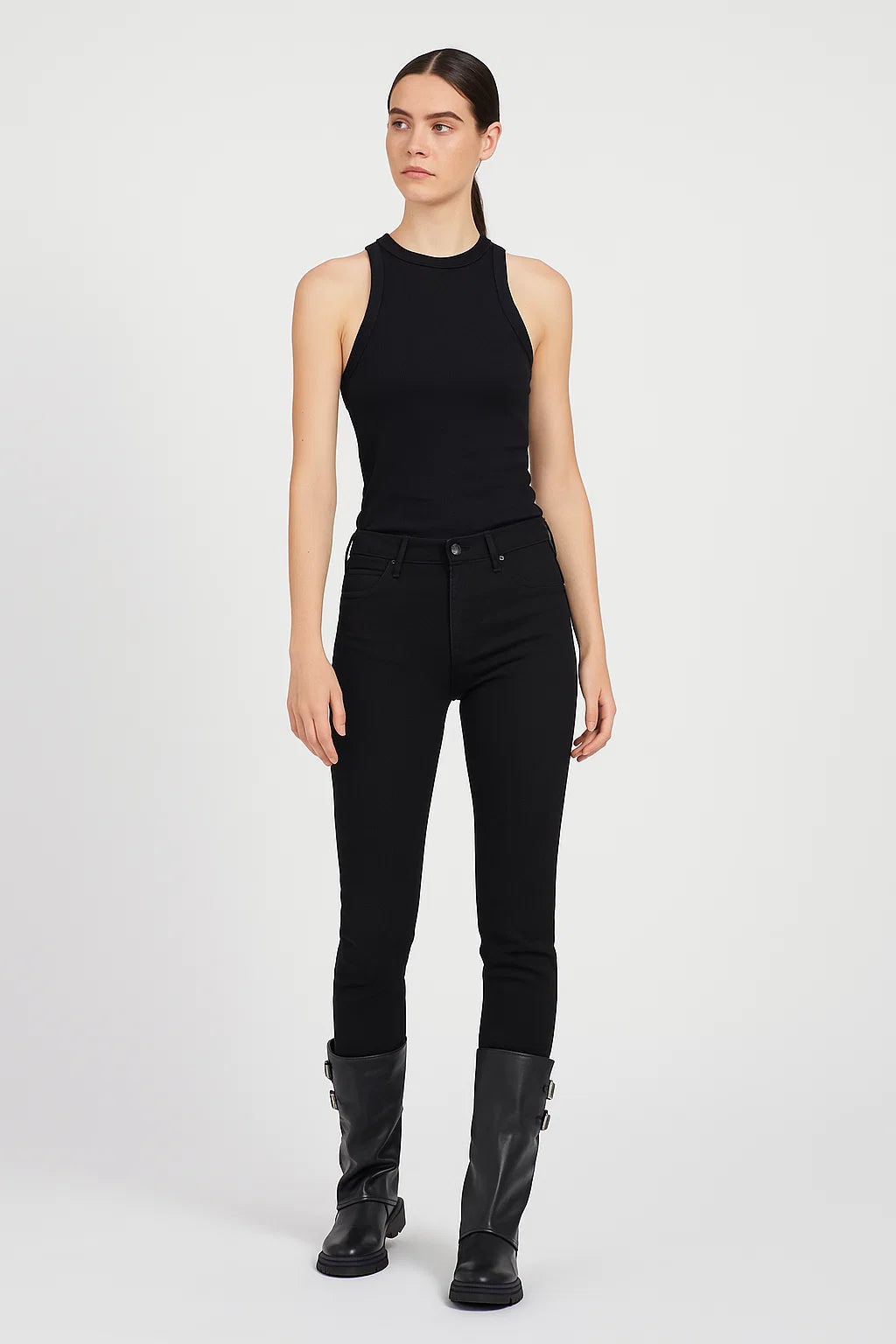 Bottes Femme | Cuir Vegan Noir | Style Rock Urbain | Confort & Engagement