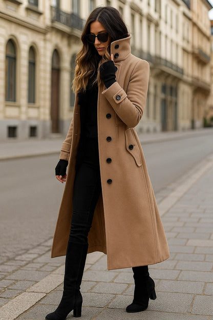 Manteau Femme | Long Et Cintré | Élégant Et Chaud | Parfait Pour l’automne Et l’hiver