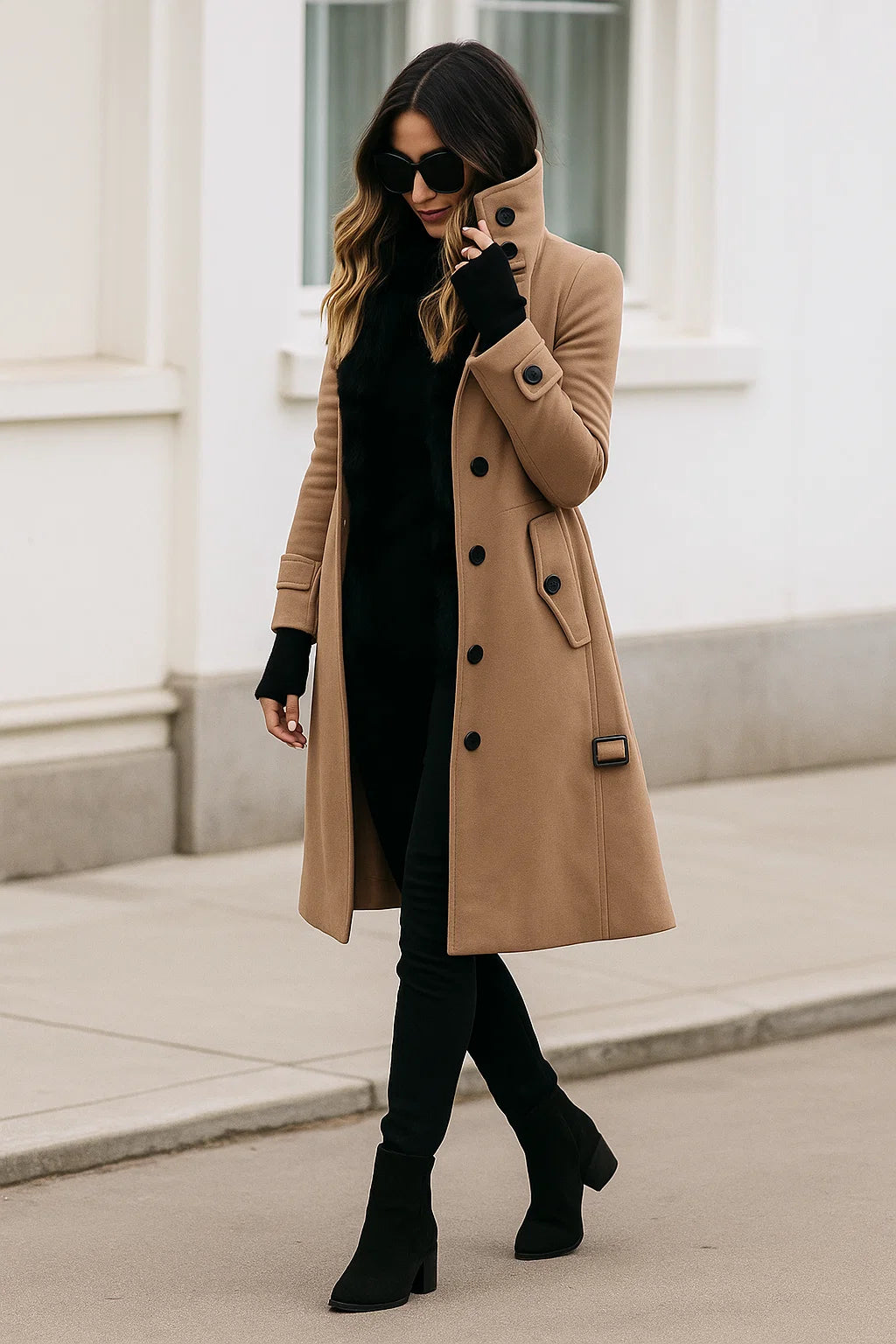 Manteau Femme | Long Et Cintré | Élégant Et Chaud | Parfait Pour l’automne Et l’hiver