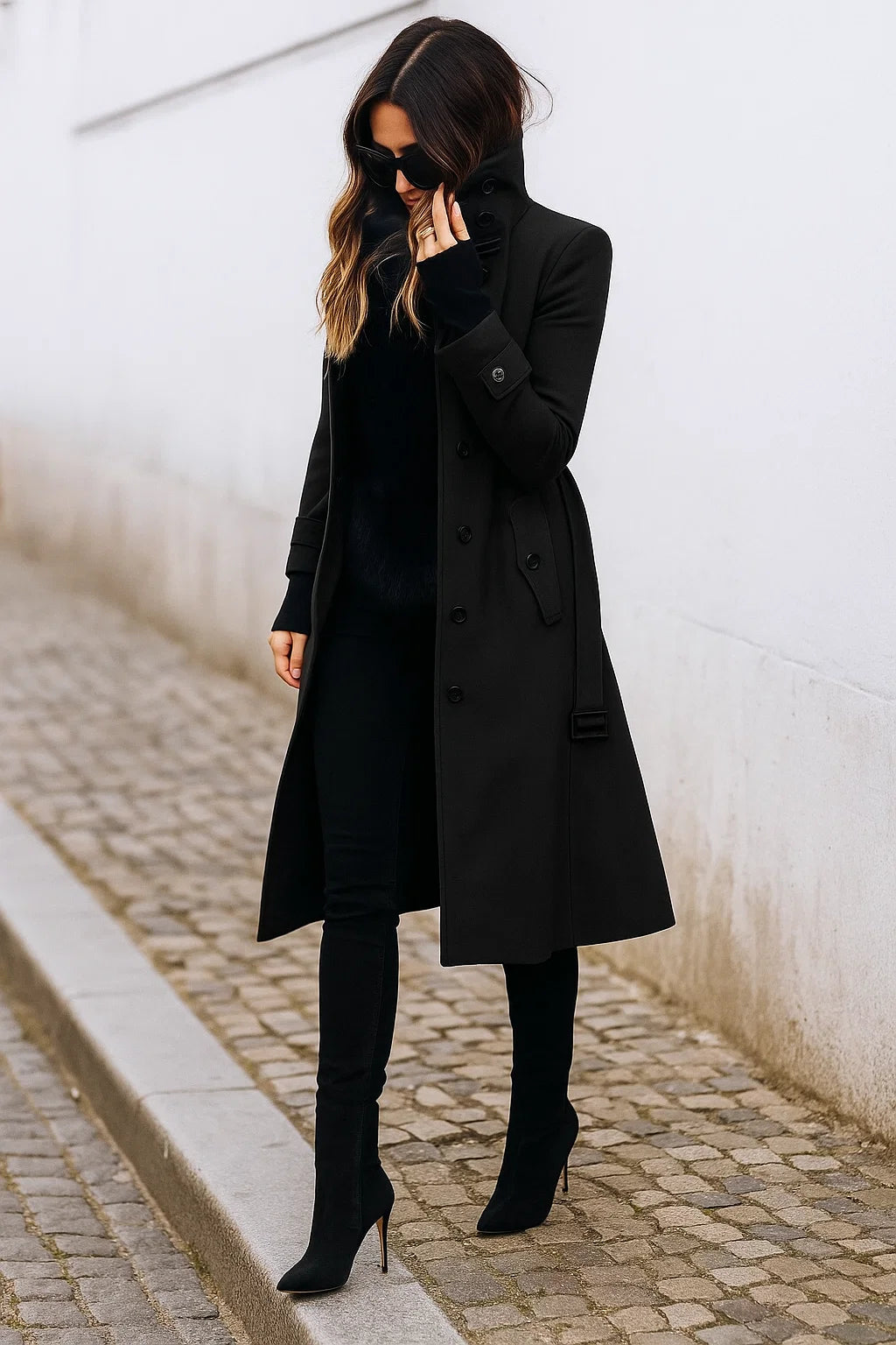Manteau Femme | Long Et Cintré | Élégant Et Chaud | Parfait Pour l’automne Et l’hiver