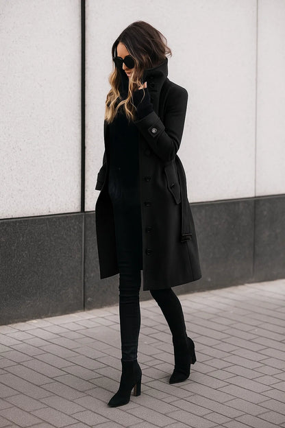 Manteau Femme | Long Et Cintré | Élégant Et Chaud | Parfait Pour l’automne Et l’hiver