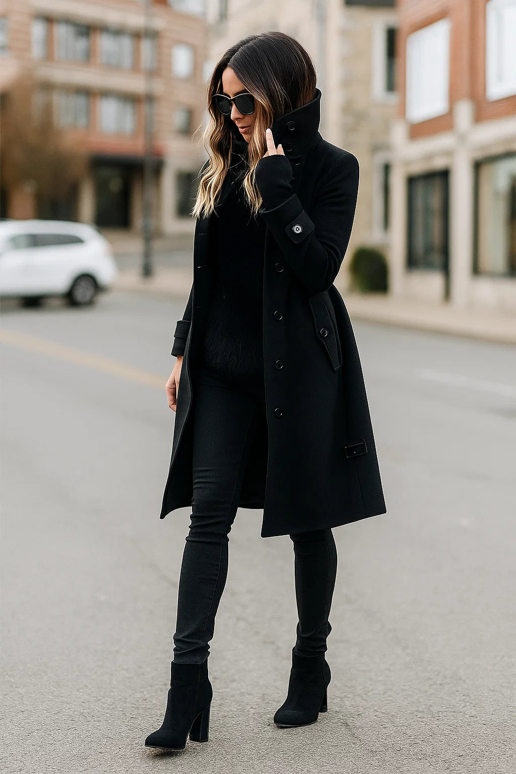 Manteau Femme | Long Et Cintré | Élégant Et Chaud | Parfait Pour l’automne Et l’hiver