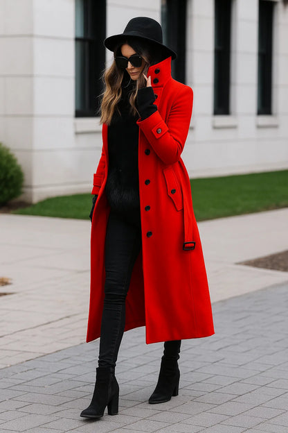 Manteau Femme | Long Et Cintré | Élégant Et Chaud | Parfait Pour l’automne Et l’hiver