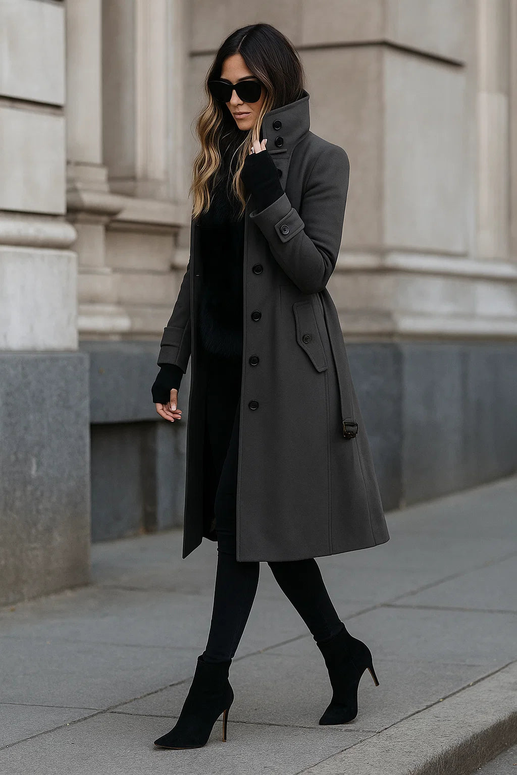 Manteau Femme | Long Et Cintré | Élégant Et Chaud | Parfait Pour l’automne Et l’hiver