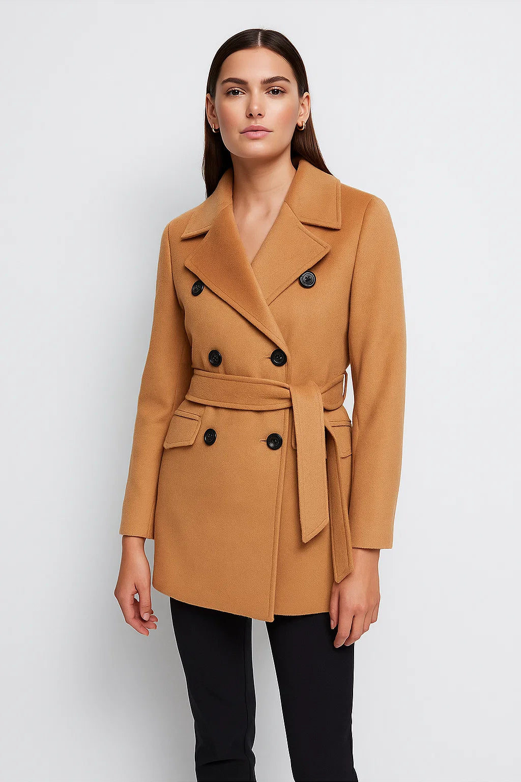 Manteau Femme | Coupe Croisée Élégante | Ceinturé Et Doux | Idéal Pour l’hiver En Ville