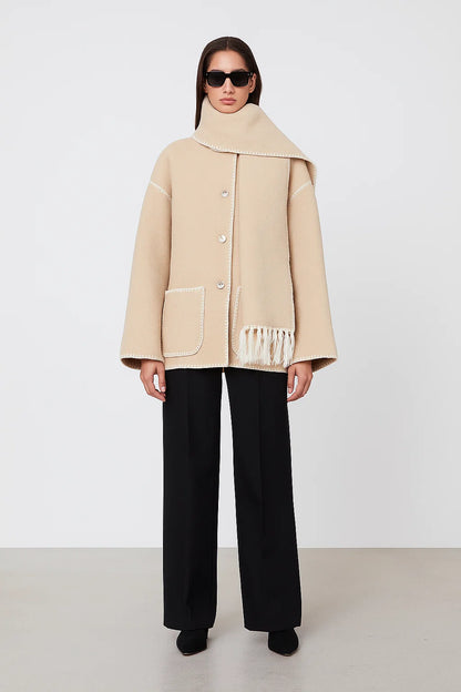 Cape Femme | Design Contrasté Élégant | Coupe Ample Et Moderne | Parfaite Pour l’automne Et l’hiver