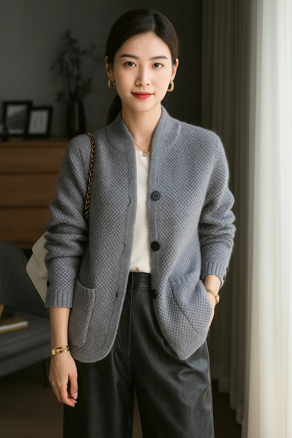 Cardigan Femme | Cachemire Doux Et Luxueux | Parfait Pour Le Bureau Et Les Journées Fraîches