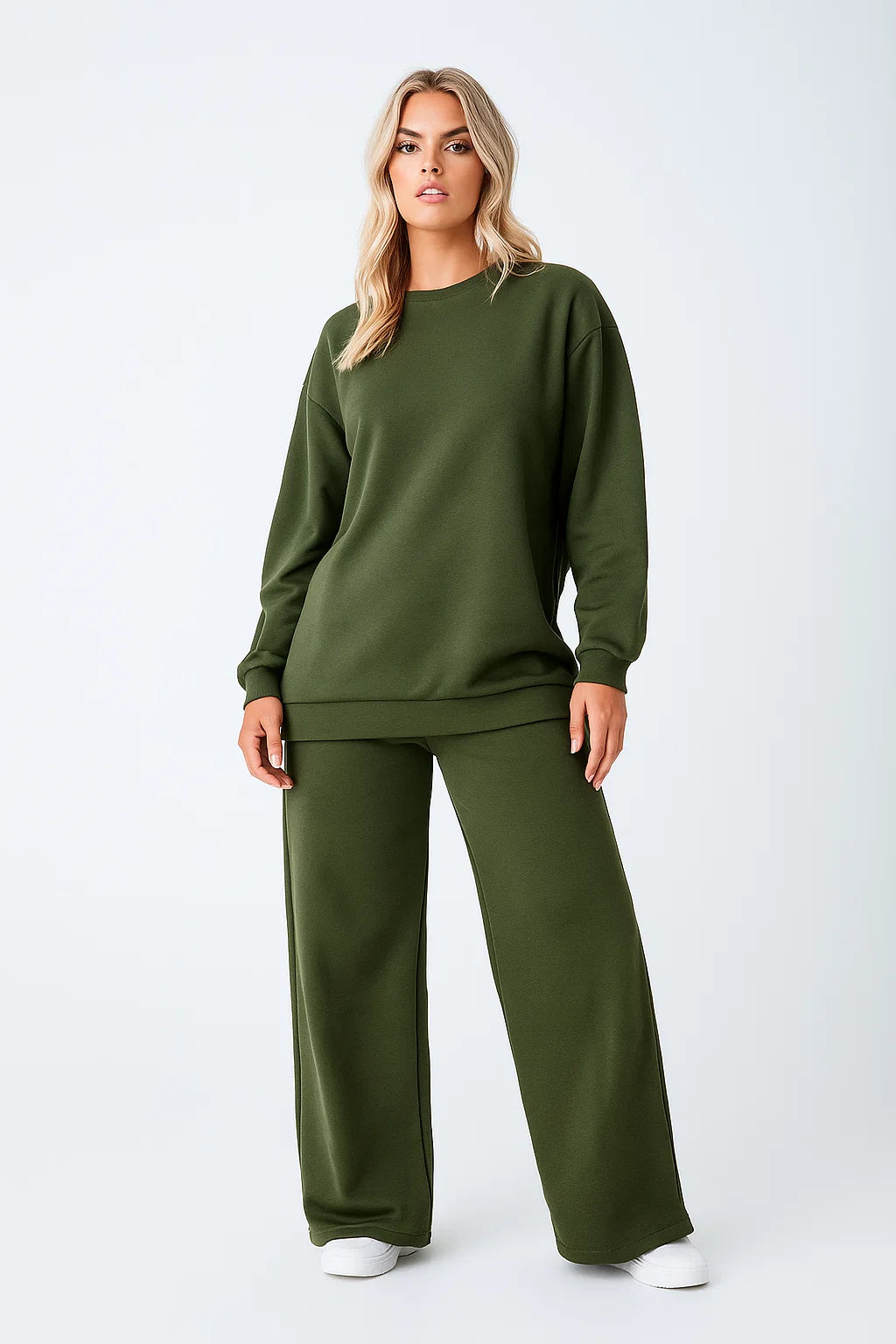 Ensemble Femme Décontracté | Sweat Oversize & Pantalon Large | Confort Coton & Polyester