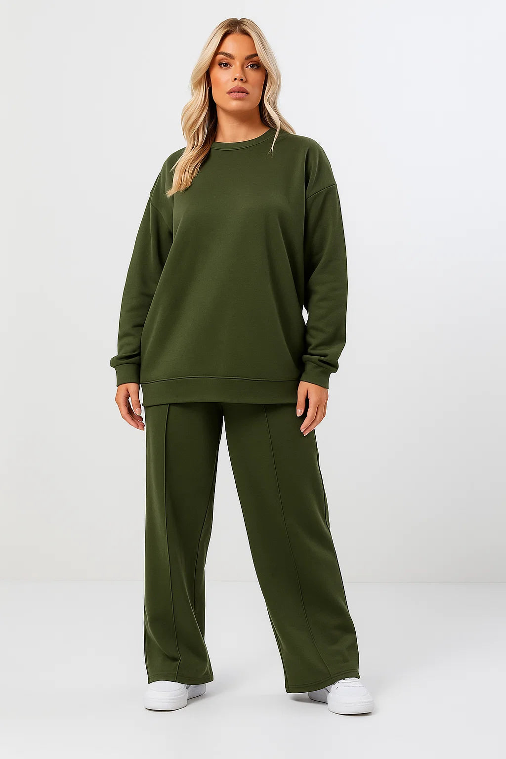 Ensemble Femme Décontracté | Sweat Oversize & Pantalon Large | Confort Coton & Polyester