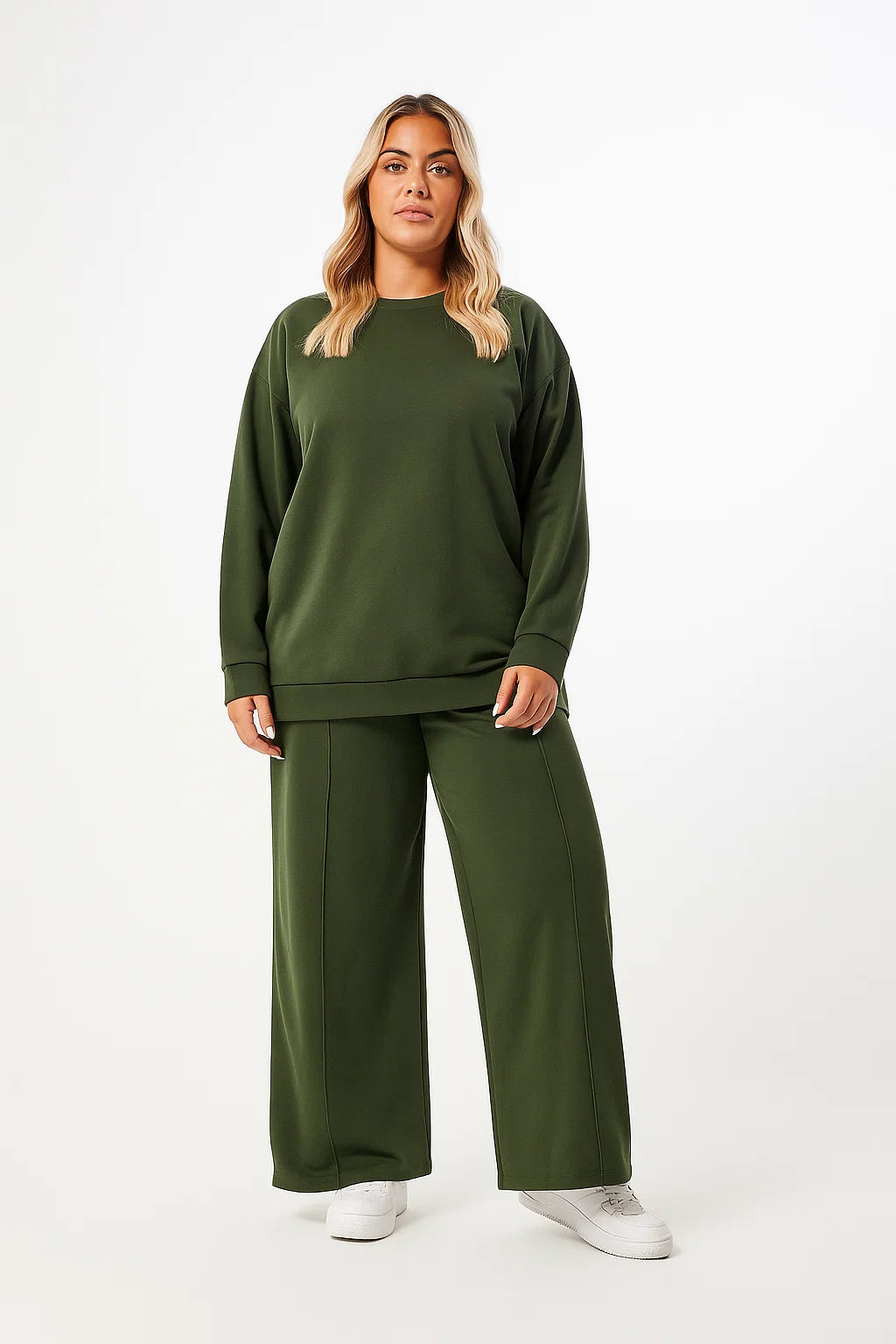 Ensemble Femme Décontracté | Sweat Oversize & Pantalon Large | Confort Coton & Polyester