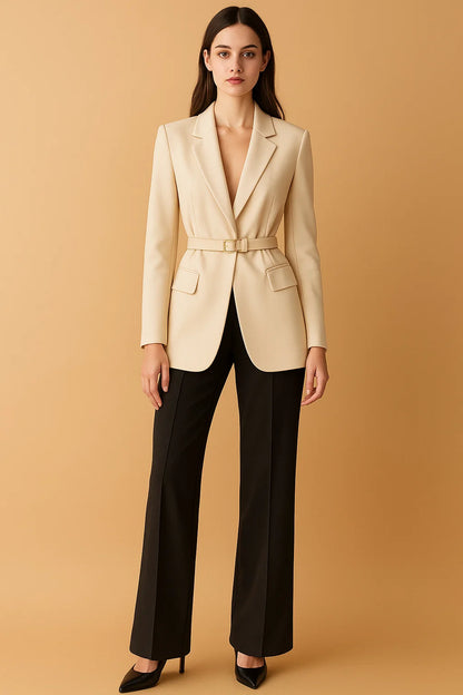Blazer Femme | Ceinturé Avec Boucle | Élégant Et Structuré Pour Tenues Habillées