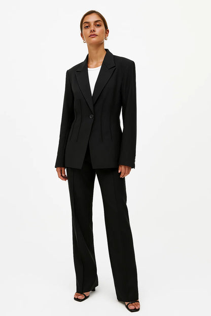 Blazer Femme | Coupe Ajustée | Tissu Stretch Confortable | Idéal Pour Le Bureau Ou Un Look Élégant