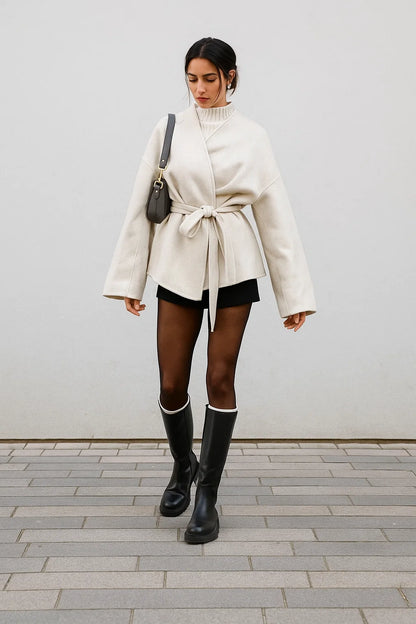 Veste Femme | Coupe Oversize Ceinturée | Élégante Et Moderne Pour La Mi-Saison