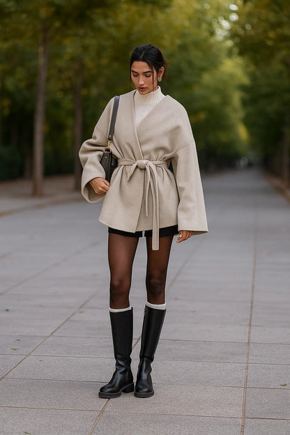 Veste Femme | Coupe Oversize Ceinturée | Élégante Et Moderne Pour La Mi-Saison