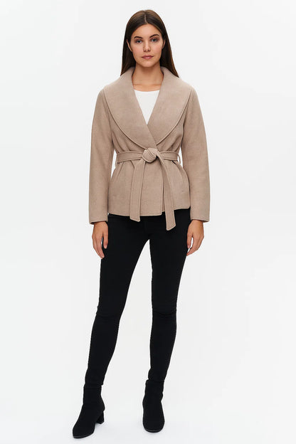 Veste Femme | Col Drapé & Ceinture | Élégante Et Écoresponsable