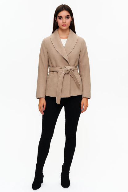 Veste Femme | Col Drapé & Ceinture | Élégante Et Écoresponsable