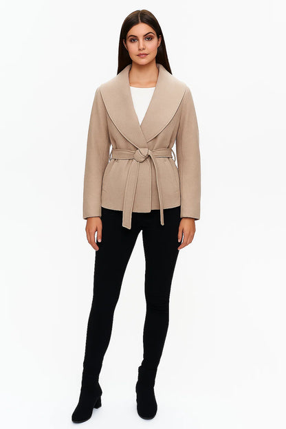 Veste Femme | Col Drapé & Ceinture | Élégante Et Écoresponsable