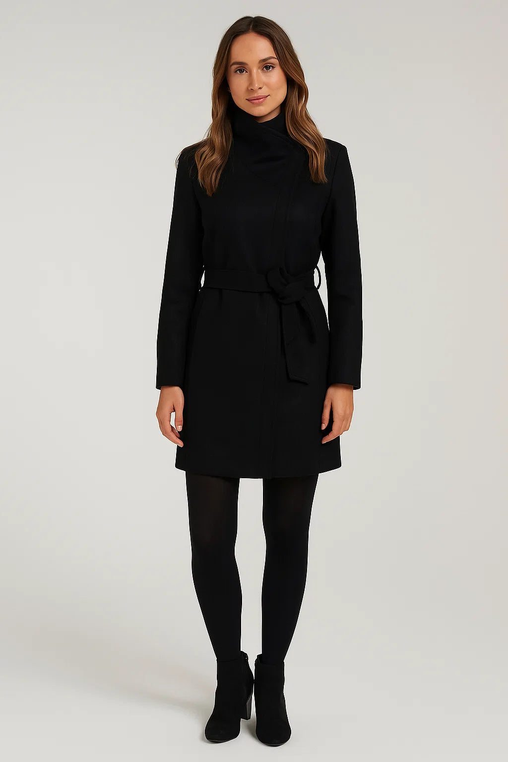 Manteau Femme | Ceinturé & Col Montant | Élégant Et Idéal Pour l’Hiver