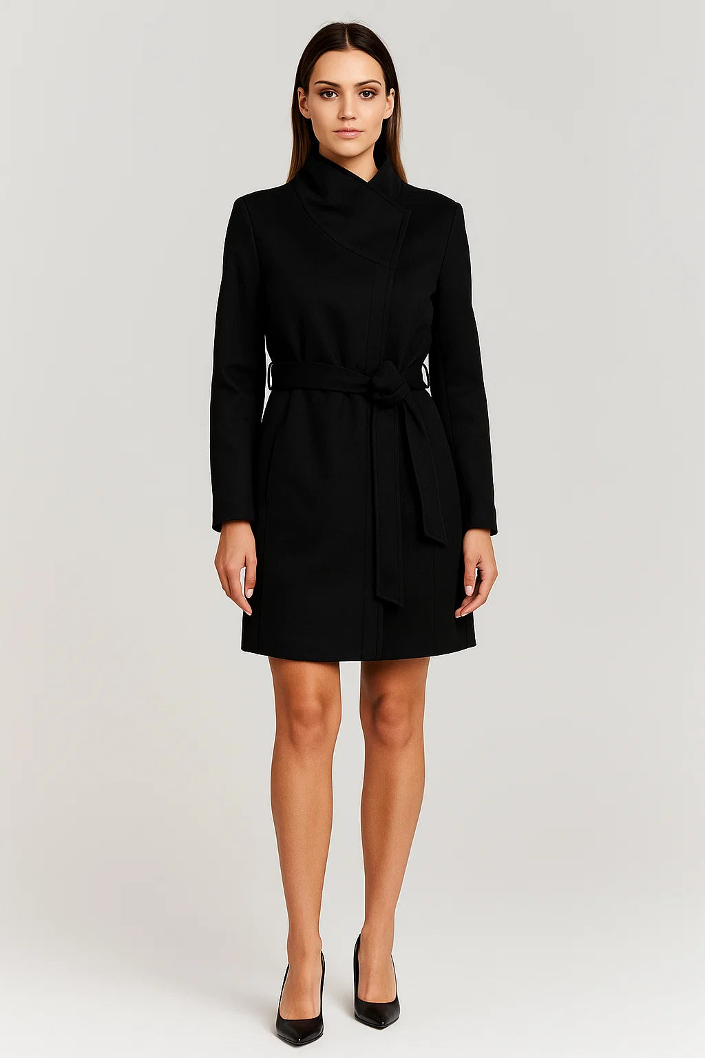 Manteau Femme | Ceinturé & Col Montant | Élégant Et Idéal Pour l’Hiver