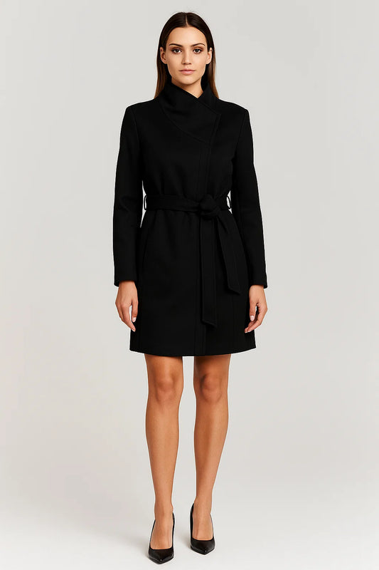 Manteau Femme | Ceinturé & Col Montant | Élégant Et Idéal Pour l’Hiver