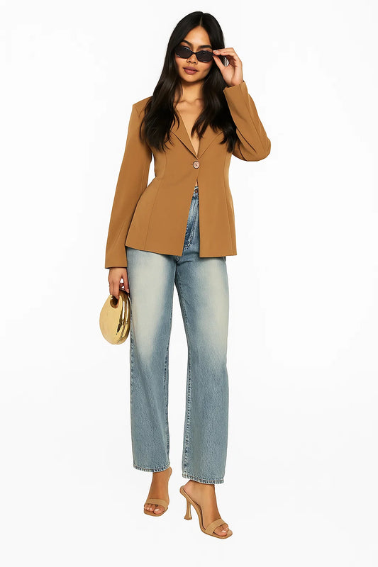 Blazer Femme | Coupe Cintrée Élégante | Idéal Pour Le Bureau Ou Les Sorties Urbaines