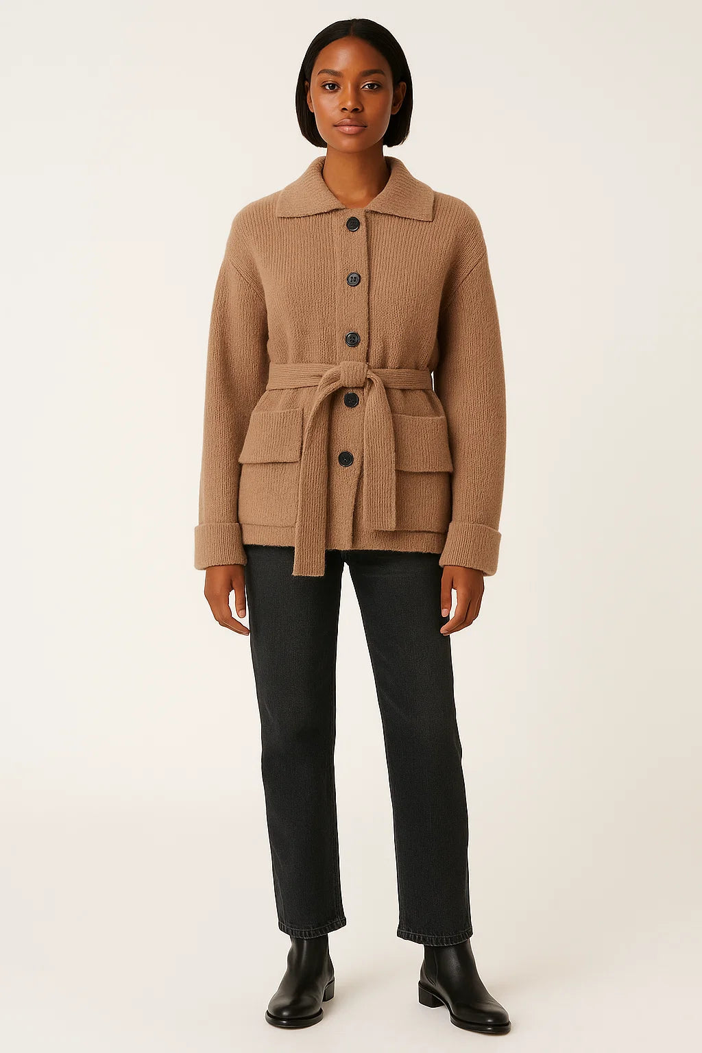 Veste Femme | Cachemire Et Laine Douce | Élégante Et Ceinturée | Look Confortable Et Chic Pour l’Hiver