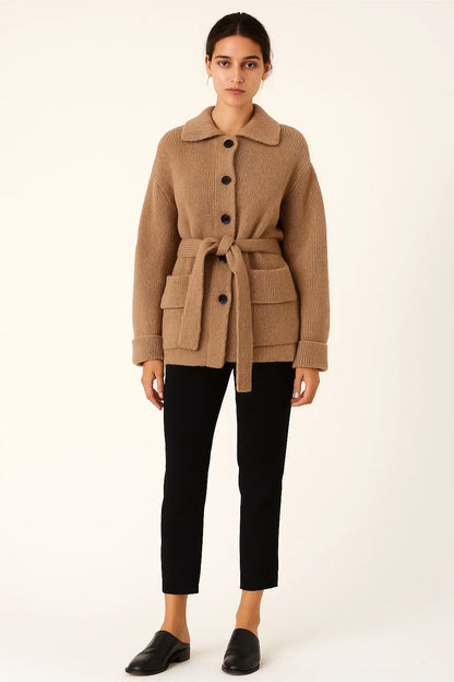 Veste Femme | Cachemire Et Laine Douce | Élégante Et Ceinturée | Look Confortable Et Chic Pour l’Hiver