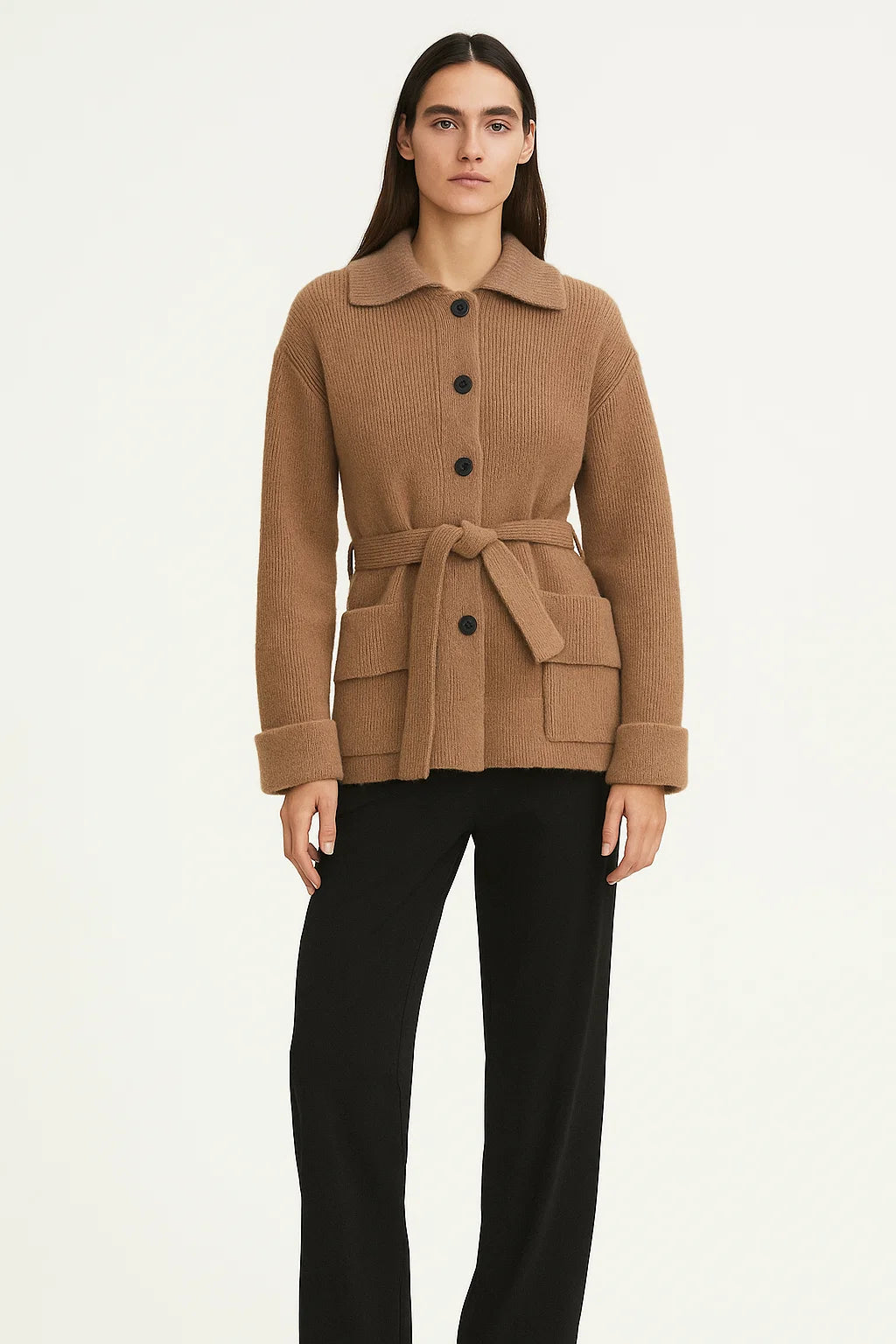 Veste Femme | Cachemire Et Laine Douce | Élégante Et Ceinturée | Look Confortable Et Chic Pour l’Hiver